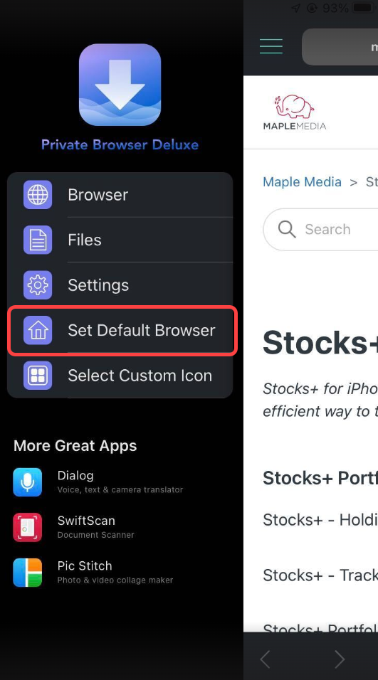 Private Browser Deluxe - How to set as Default Browser – Maple Media
